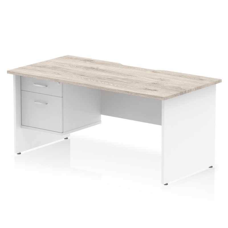 Impulse Scalloped Edge 1600mm Panel End Straight Desk With Single Fixed Pedestal - Image 10