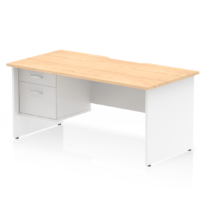 Impulse Scalloped Edge 1600mm Panel End Straight Desk With Single Fixed Pedestal - Image 11