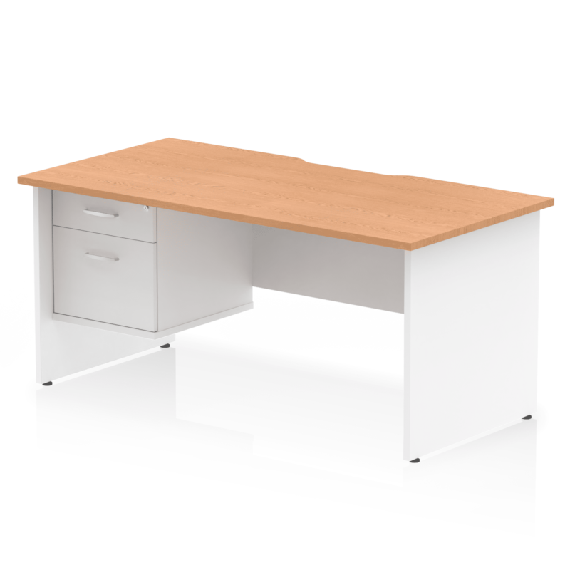 Impulse Scalloped Edge 1600mm Panel End Straight Desk With Single Fixed Pedestal - Image 12