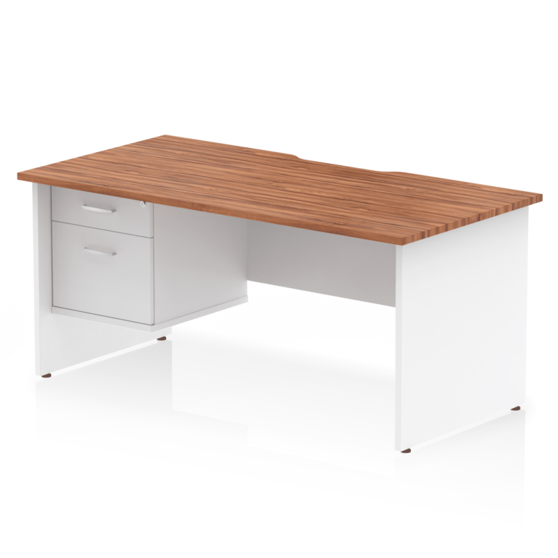 Impulse Scalloped Edge 1600mm Panel End Straight Desk With Single Fixed Pedestal - Image 13