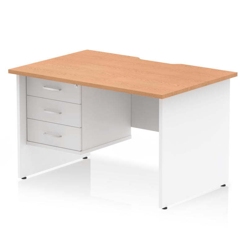 Impulse Scalloped Edge 1200mm Panel End Straight Desk With Single Fixed Pedestal - Image 23