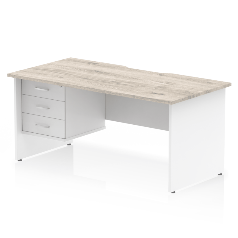 Impulse Scalloped Edge 1600mm Panel End Straight Desk With Single Fixed Pedestal - Image 21