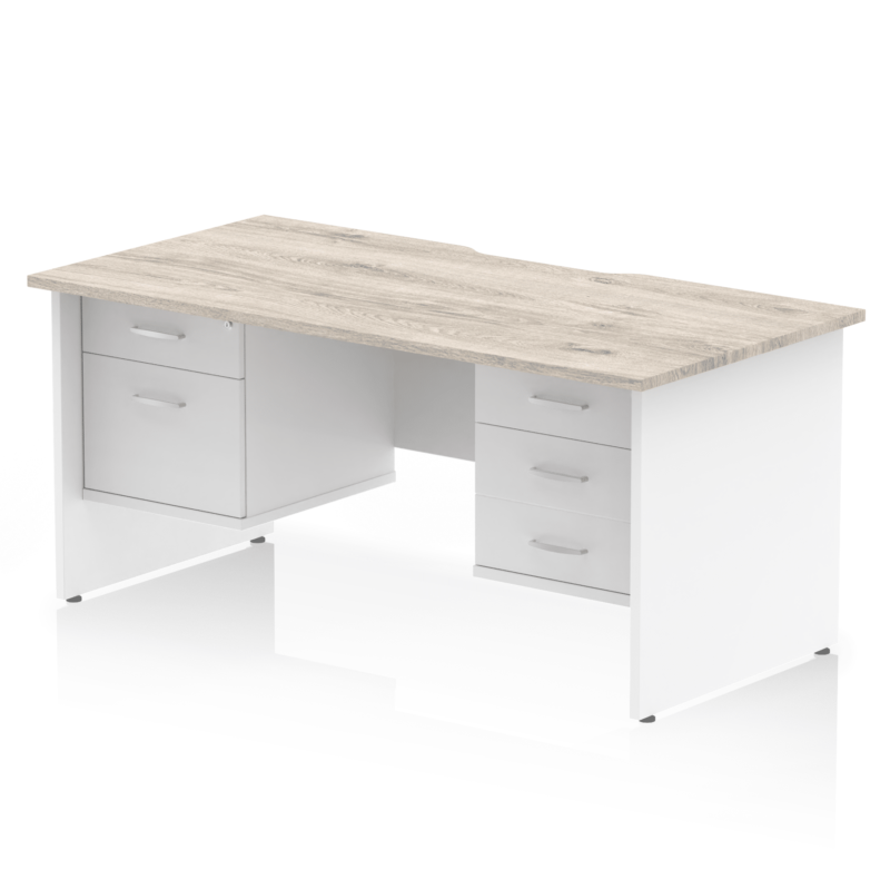 Impulse Scalloped Edge 1600mm Panel End Straight Desk With Two Fixed Pedestal - Image 11