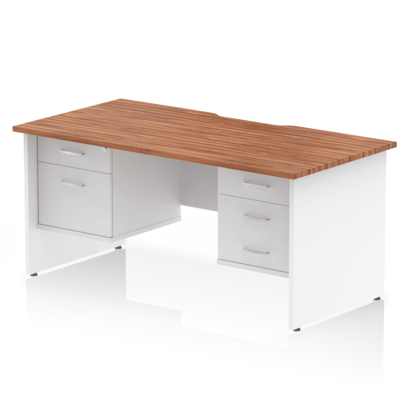 Impulse Scalloped Edge 1600mm Panel End Straight Desk With Two Fixed Pedestal - Image 14