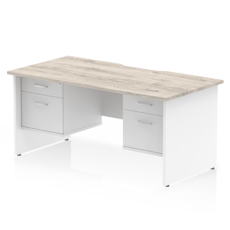 Impulse Scalloped Edge 1600mm Panel End Straight Desk With Two Fixed Pedestal - Image 22
