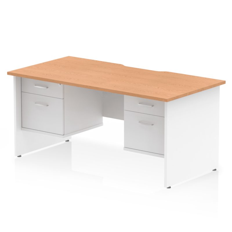 Impulse Scalloped Edge 1600mm Panel End Straight Desk With Two Fixed Pedestal - Image 24