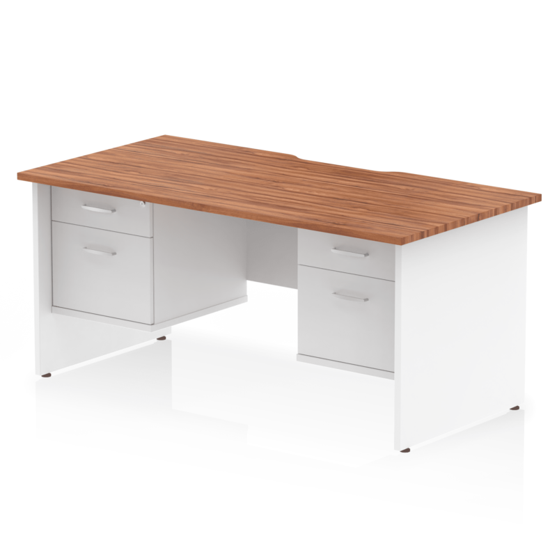 Impulse Scalloped Edge 1600mm Panel End Straight Desk With Two Fixed Pedestal - Image 25