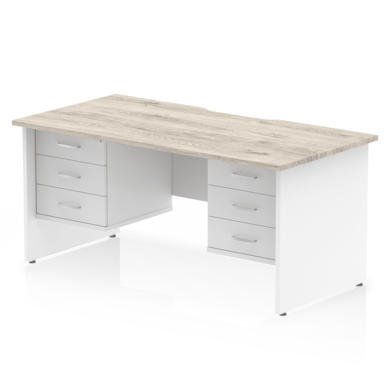 Impulse Scalloped Edge 1600mm Panel End Straight Desk With Two Fixed Pedestal - Image 33