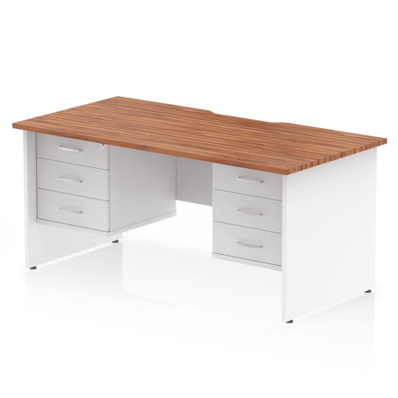 Impulse Scalloped Edge 1600mm Panel End Straight Desk With Two Fixed Pedestal - Image 36
