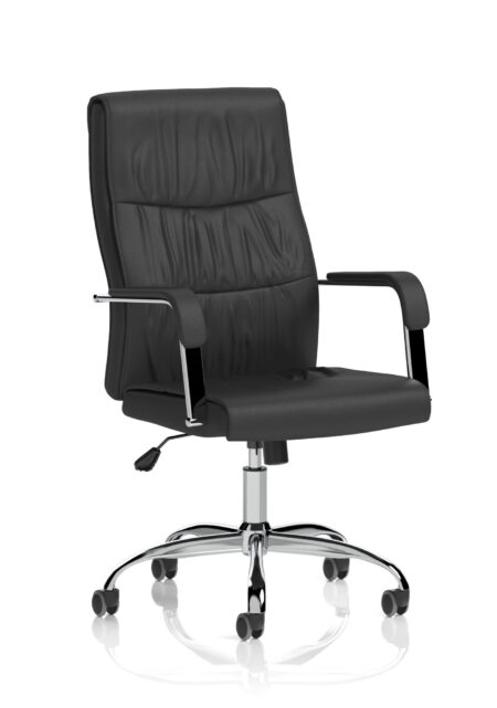OE - Carter High Back Black Leather Executive Office Chair with Arms