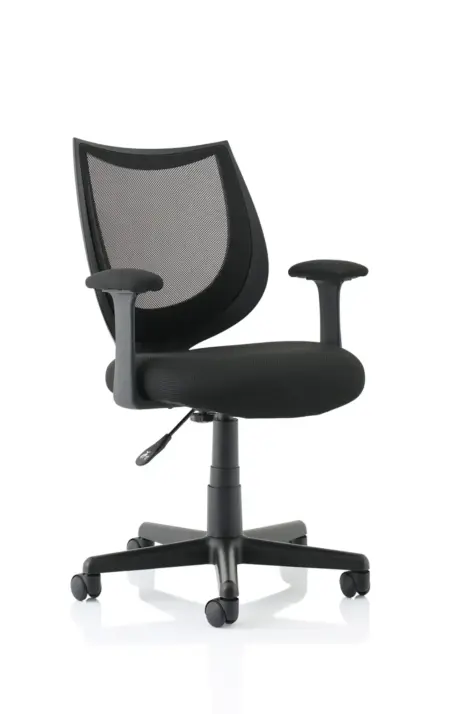 Camden Medium Back Black Mesh Task Operator Office Chair With Arms