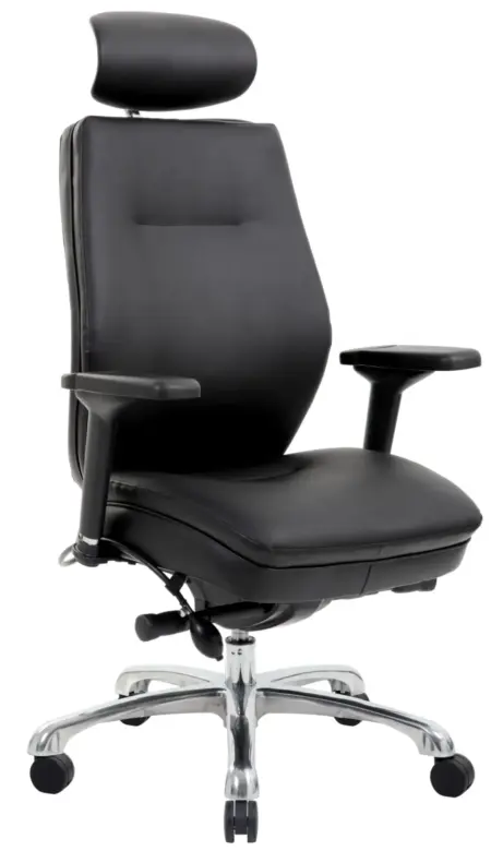Domino High Back Black Ergonomic Posture Chair with Arms and Headrest