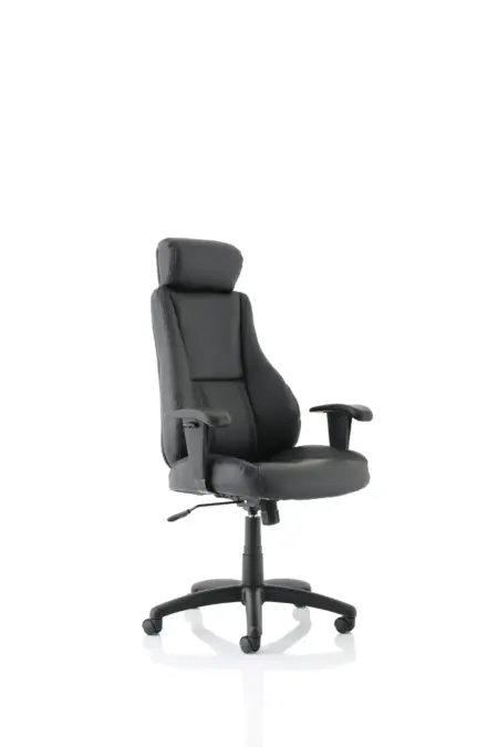 Winsor Medium Back Executive Black Leather Office Chair with Arms