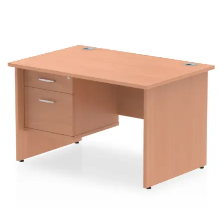 OE - Impulse 1200mm Panel End Straight Desk With Single Fixed Pedestal